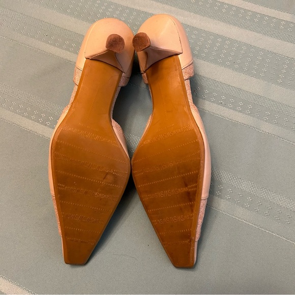 Stuart Weitzman EUC d’Orsay Kitten Heels Women’s Size 5 Square Toe Bow Detail - Picture 9 of 10